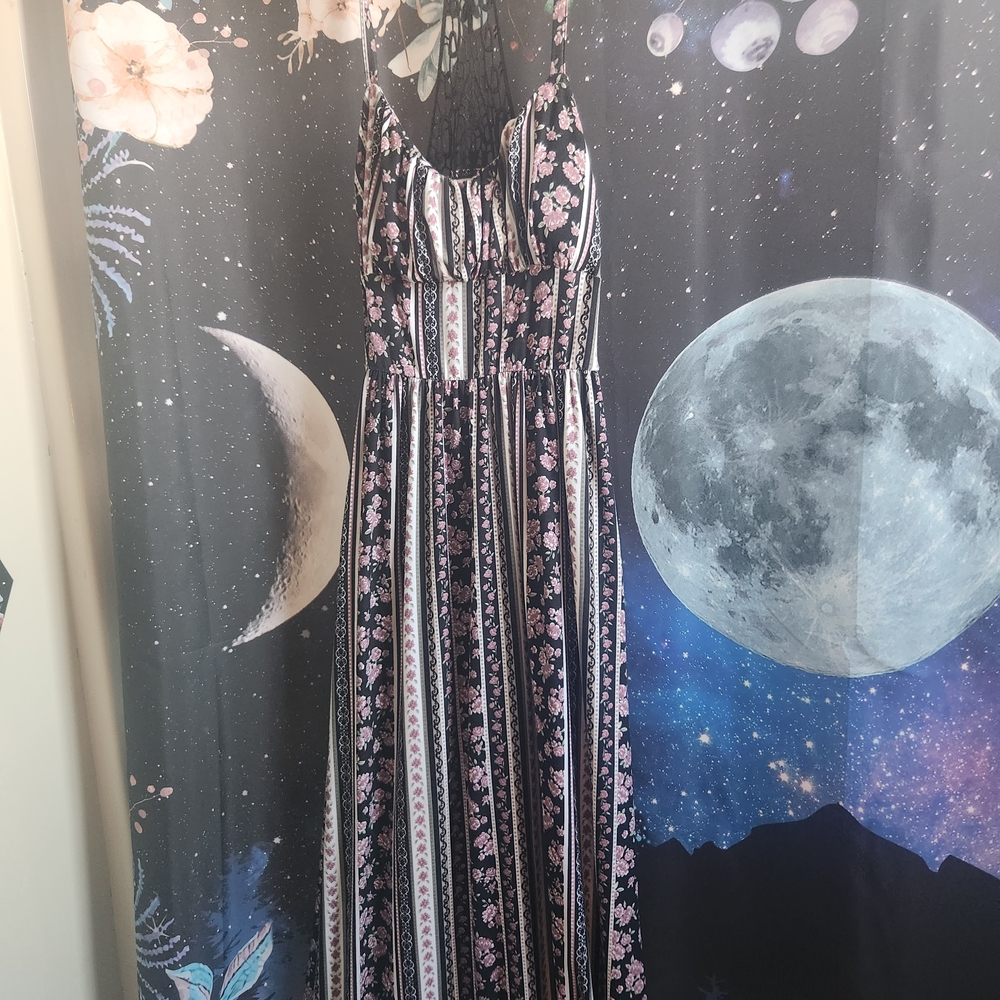 Derek Heart Black and Pink Floral Dress